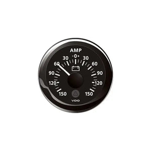 Amperímetro VDO OceanLink -150A/+150A – Aro Preto Ø52mm