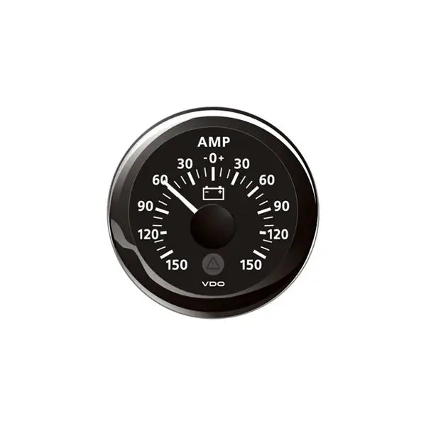 Amperímetro VDO OceanLink -150A/+150A – Aro Preto Ø52mm
